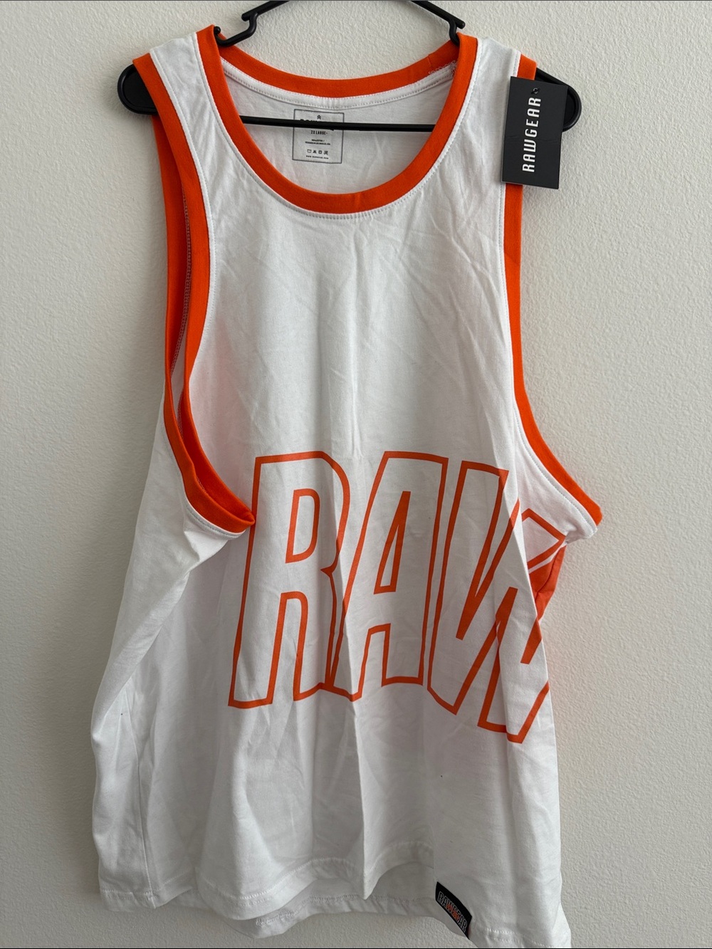 RawgEAR White & Orange Men's Tank Top